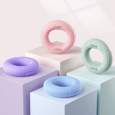 Silicone Adjustable Hand Grip Arm Strength Exercise Gripping Ring Fitness Gym Finger Forearm Trainer Carpal Expander Hand Grip Strengthener Silicone Rings Fingers Forearms Exercises Grip Trainer