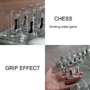 Bar Game Crystal Wine Glass Checker Chess Board Medium Size